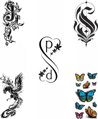 surmul Name Art And Dragon And Butterfly Tattoo for male And Female Tattoo