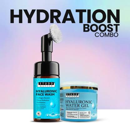 Studd Muffyn Hydration Boost Combo | Hyaluronic Water Gel | Hyaluronic Face Wash | Jojoba Seed Oil | Kiwi & Watermelon Fruit Extract |
