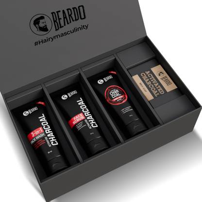 BEARDO Charcoal 4 in 1 Complete Face & Body Detox Kit