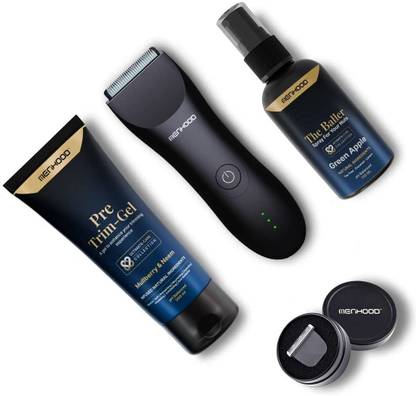 MENHOOD On The Go Package 1.0 - Grooming Trimmer 1.0 with the Baller - Intimate Spray Perfume (Green Apple)
