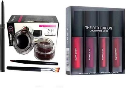 SHEFFO Gel Eyeliner With brush & Makeup kajal