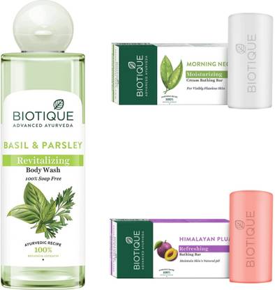 BIOTIQUE Basil & Parsley Body Wash 200 Soap 150g