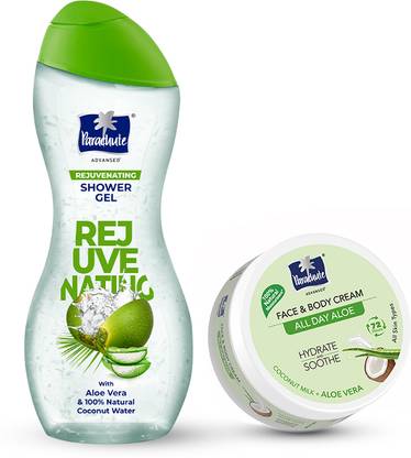 Parachute Advansed Skin Loving Summer Duo, Rejuvenating Shower Gel & Hydrating Coconut Water Gel