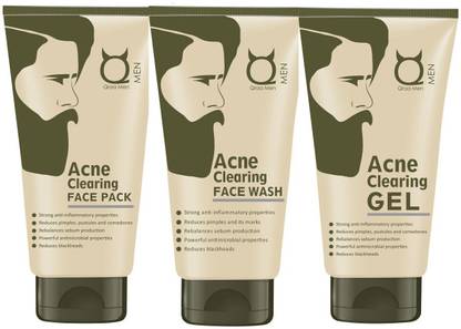 Qraa Acne Therapy set( Acne Clearing Face Wash 100gm + Acne Clearing Face Pack 100gm + Acne Clearing Gel 50gm)