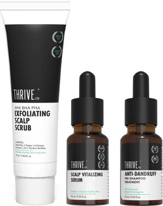ThriveCo Anti-Dandruff Scalp Repair Kit (Anti-Dandruff Serum + Scalp Scrub + Scalp Serum)