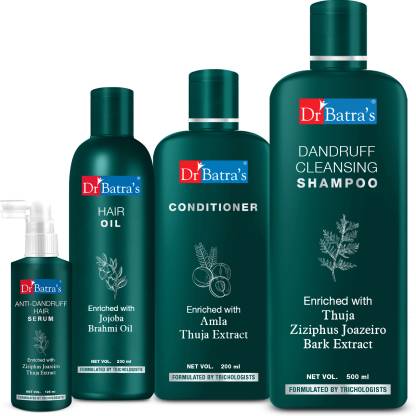 Dr Batra's Anti Dandruff Hair Serum, Conditioner - 200 ml, Hair Oil - 200 ml and Dandruff Cleansing Shampoo - 500 ml