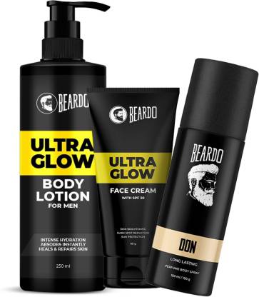 BEARDO New Generation Combo ( Don Perfume 150ml + Ultra Glow Face Cream with SPF 30 + Ultra Glow Body Lotion)