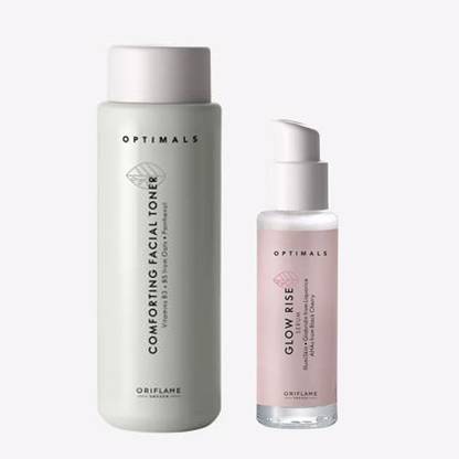 Oriflame OPTIMALS Comforting Facial Toner 150 ml with Glow Rise Serum 30 ml