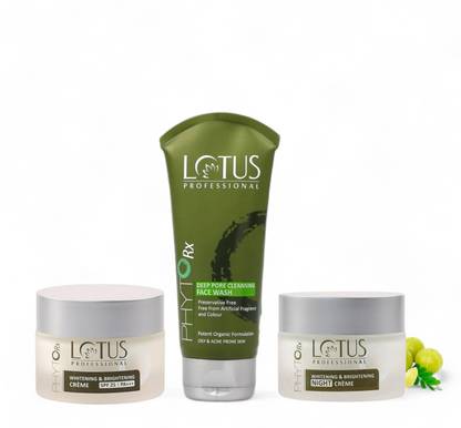 Lotus Professional Whitening And Brightening Day an Night Creme With Deep Pore Facewash