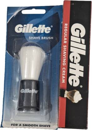 Gillette SHAVE BRUSH + REGULAR SHAVE CREAM 70G