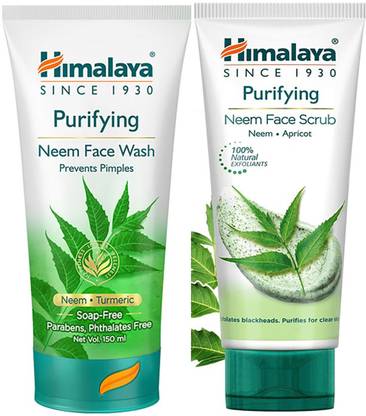 HIMALAYA Purifying Neem Face Wash 150ml With Neem Scrub 100g