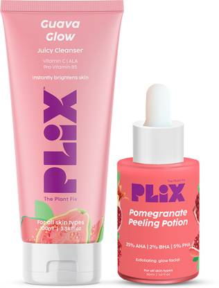 The Plant Fix Plix Vit C Guava Juicy Face Wash& 25% AHA+ 2% BHA + 5% PHA Pomegranate Peeling Potion