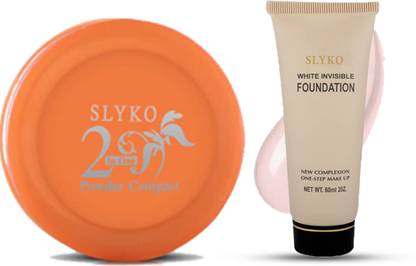 slyko Compact Powder 2in1 with White Visible Foundation
