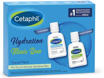 Cetaphil Mini Travel Pack for Sensitive Skin, Facewash & Moisturizer