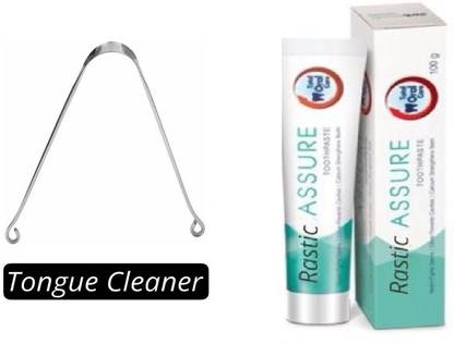 Rastic Assure Tongue Cleaner With Dent Neem Paste