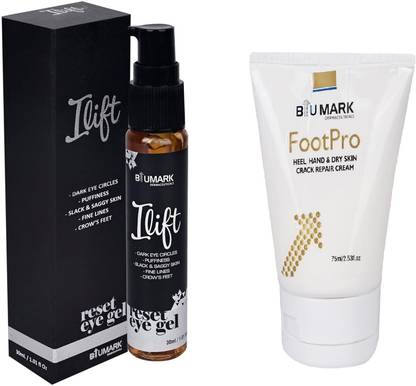 BIUMARK Ilift Gel for Anti Wrinkle& Dark Circle (30ML) & FootPro for Hand Heel Repair 75ML