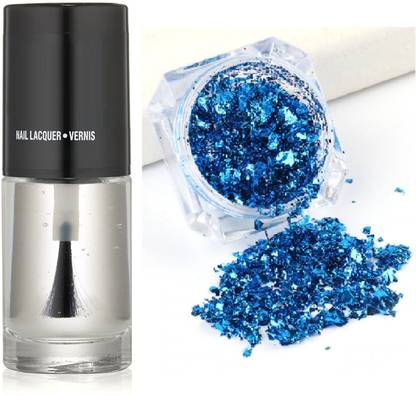 YAWI NAIL ART COMBO FOR TRANSPARENT NAIL PAINT AND BOLD GLITTER SPARKLE