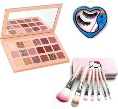 SHEFFO Eyeshadow 18 Colours NUDE EDITION Palette 18 g (Multicolour) with a set of 7