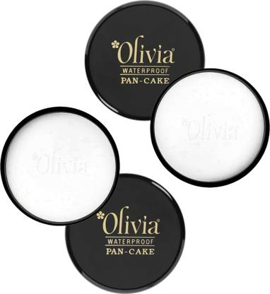 Olivia Waterproof Pan Cake 100% Waterproof Shimmering Finish Compact | 25g | Pack of 2 Compact