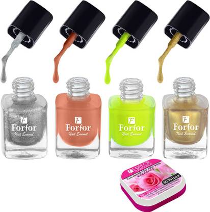 FOR FOR Perfect Stay Trendy Safe & Fast Dry ,Nail Art ,Glossy Finish Nail Polish Combo