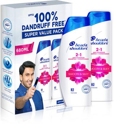 HEAD & SHOULDERS 2 in 1 Anti Dandruff Shampoo+Conditioner Smooth & Silky - Ranveer Singh Special Edition Pack