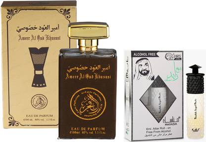 AL FAKHR Ameer Al Oud Khususi Perfume 100ml & Shaikh Zayad Musk Attar 6ml