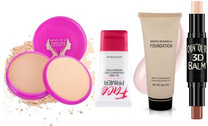 YAWI PRIMER FOR SHINE IN FACE , 2 IN 1 CONCEALER STICK ,COMPACT POWDER , LIQUID CREAMY FOUNDATION