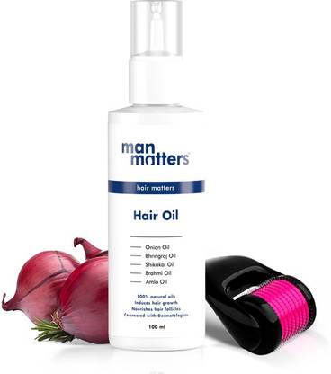 Man Matters Onion Hair Growth Oil for Men (100 ml) | Derma Roller (0.5 mm Titanium Alloy)