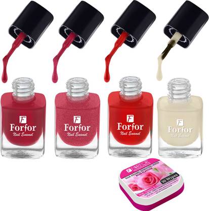 FOR FOR Perfect Stay Trendy Safe & Fast Dry ,Nail Art ,Glossy Finish Nail Polish Combo
