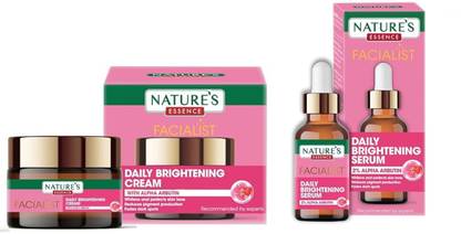 Nature's Essence Facialist Daily Brightning Cream 45gm + Daily Brightning Serum 30 ml with Alpha Arbutin