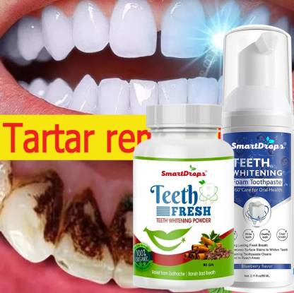 smartdrops Teeth Whitening Foam To Removes Bad Breath Fights Germs And Charcoal Teeth Cleansing Powder Yellow Teeth Removal
