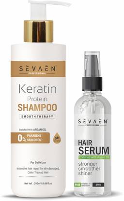 SEVAEN Keratin Shampoo and Professional Hair Serum