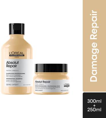 L'Oréal Professionnel Absolut Repair Shampoo 300ml + Masque 250gms | For Dry & Damaged Hair
