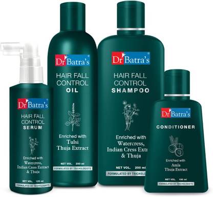 Dr Batra’s Hair Fall Control Serum-125 ml, Conditioner – 100 ml, Hair Fall Control Oil- 200 ml and Hair Fall Control Shampoo – 200 ml  (4 Items in the set)