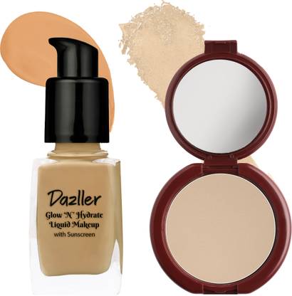 Dazller Face Combi Pack (Brulee) : Moisturizing Liquid Makeup, 27mL + Classique Compact Powder, 9g