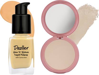 Dazller Face Combi Pack (Bamboo) : Moisturizing Liquid Makeup, 27mL + Classique Compact Powder , 9g