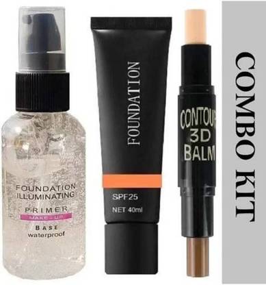 ravuk 3D Contour balm Stick + BB Cream Foundation + Primer (3 Items in the set)