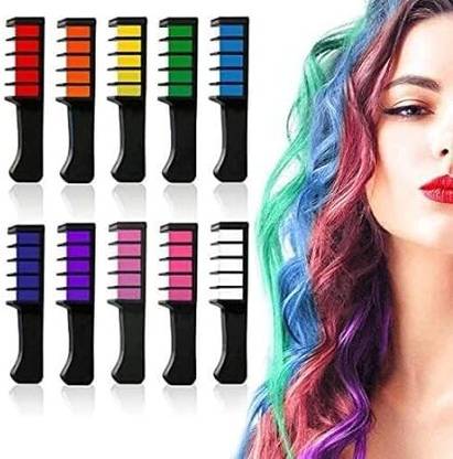 INDIANA HUDA Hair Chalk Comb Temporary for Girls Washable Hair Chalk- 12 Pcs , Multicolor