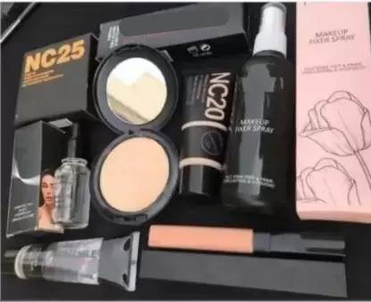 Beauzy Combo 6 INSTA Glow makeup kit Foundation, Compact, Fixer, Concealer Strick, Inflamable and Vitamin C Serum