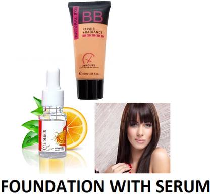 nn FOUNDATION WITH SERUM LONG LASTING NEW LOOK COMBO PACK OF 2