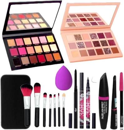 Viljoen Eyeshadow palette Nude and Rose gold 18 Shades | Brushes pack of 7 | Eye make kit
