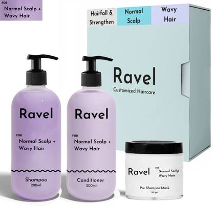 Ravel Customized Shampoo, Conditoner & Hair Mask for Normal Scalp + Wavy Hair