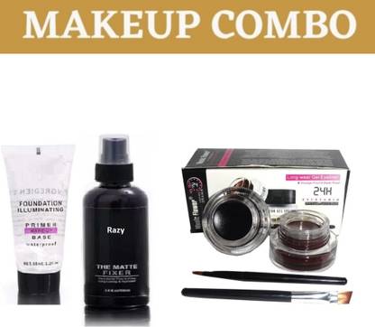 RAZY Exclusive Combo Of Matte Fixer With Base Primer & Musicflower Gel Eyeliner