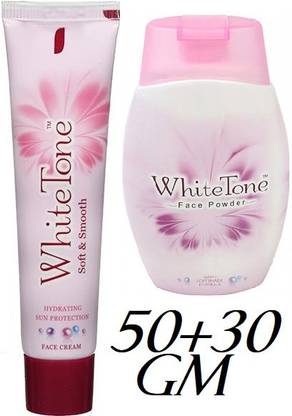 White Tone SOFT&SMOOTH SKIN BRIGHTNING FACE CREAM 50GM*1+FACE POWDER 30GM*1PCS