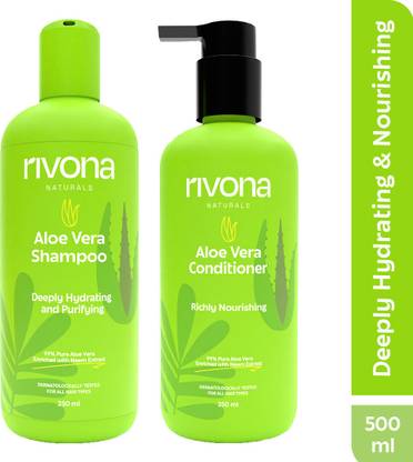 RIVONA NATURALS Aloe Vera Shampoo & Conditioner Combo Saver Pack |For Deep Cleansing| SLS Free