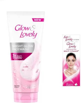 Fair & Lovely INSTANT GLOWING FACEWASH 100ML & FAIR LOVELY CREAM 25G