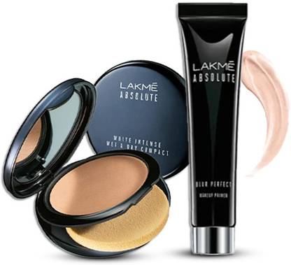 Lakmé Absolute White-Intense Wet & Dry Compact, Golden Med03+Blur Perfect Makeup Primer