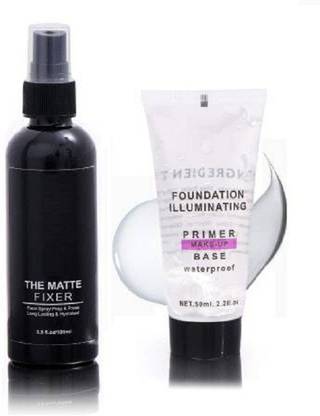Mixonshun Trending Fixer Face Setting Spray Combo With Luxury Face Prime (Black and white)