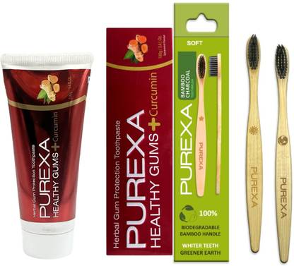 PUREXA One Healthy Gums Toothpaste Two Bamboo_Toothbrush