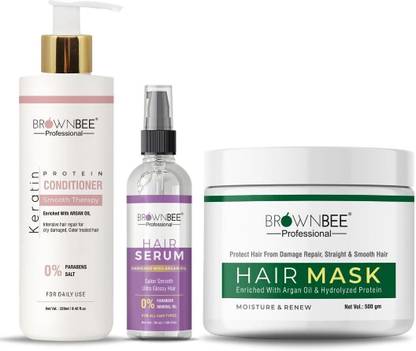 brownbee Keratin Smoothing Conditioner Serum, Hair Mask for Ultra Smooth & Shiny